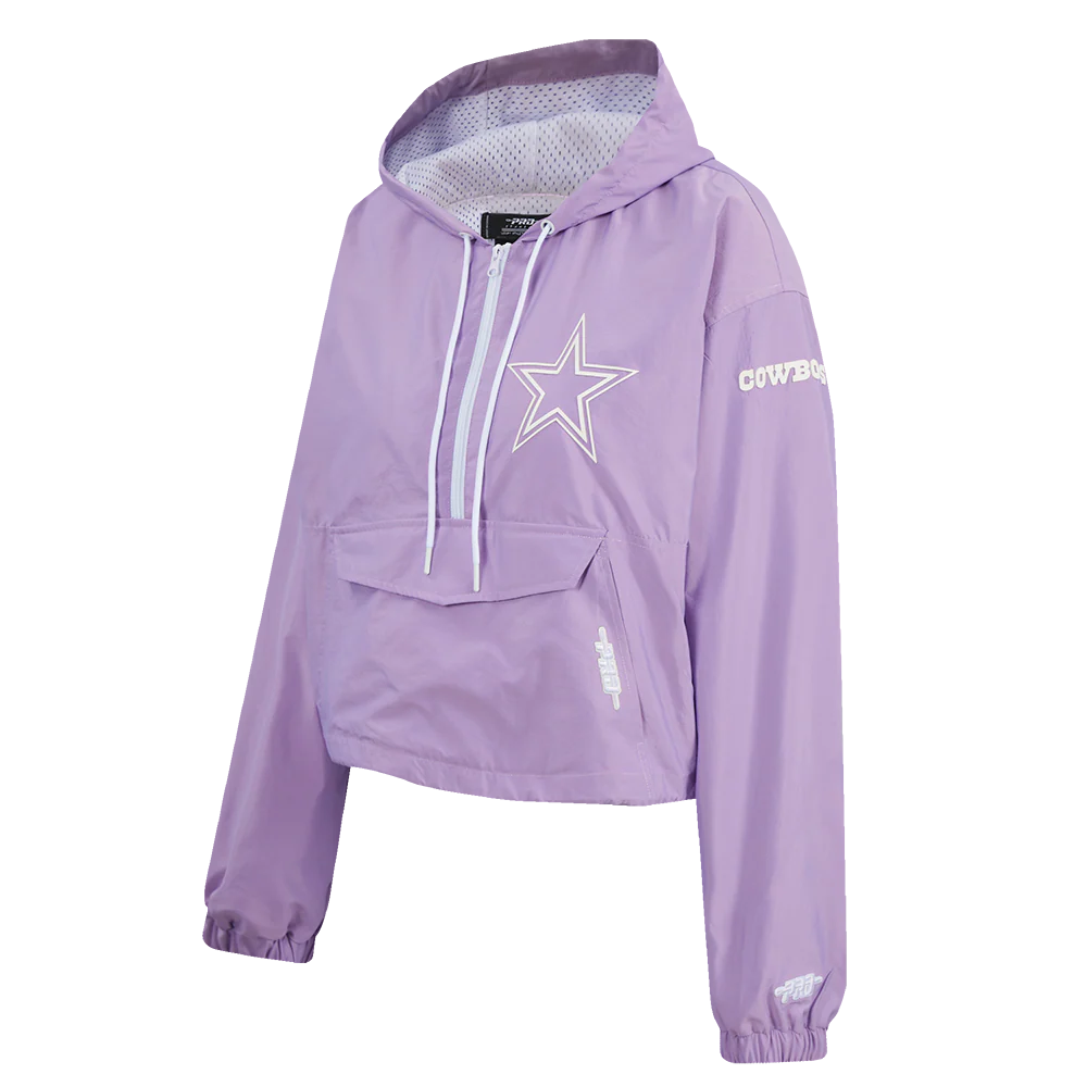 NFL DALLAS COWBOYS HOLOGRAM WOMEN'S 1/2 ZIP WIND JACKET (IRIDESCENT) - Image 2