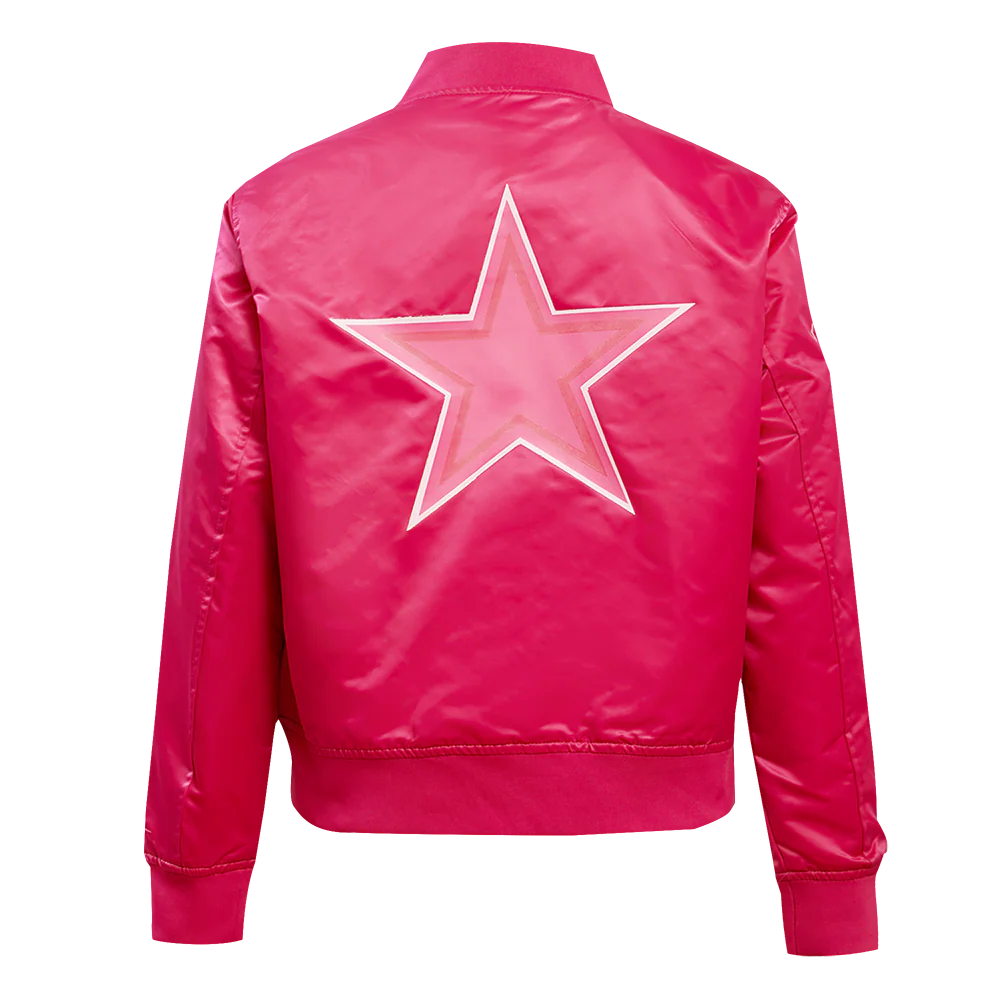 NFL DALLAS COWBOYS TRIPLE PINK WOMEN'S SATIN JACKET (BEETROOT PURPLE) - Image 3