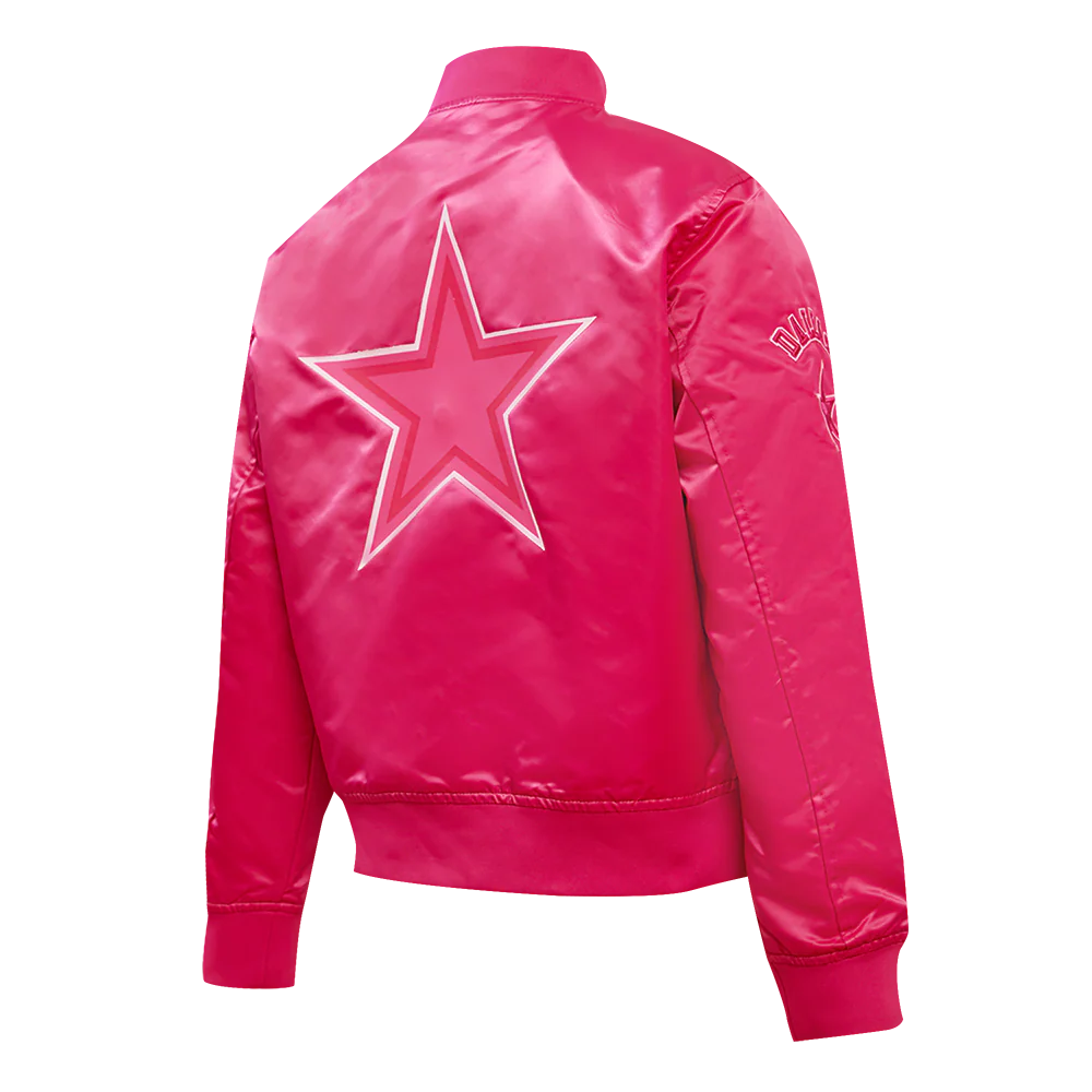 NFL DALLAS COWBOYS TRIPLE PINK WOMEN'S SATIN JACKET (BEETROOT PURPLE) - Image 4