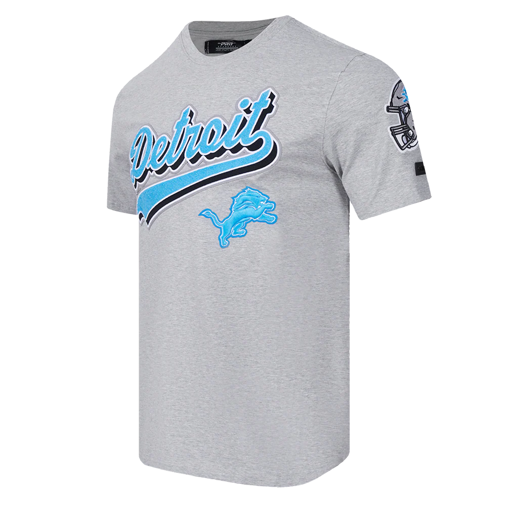 NFL DETROIT LIONS SCRIPT TAIL MEN'S   TEE (HEATHER GREY) - Image 2