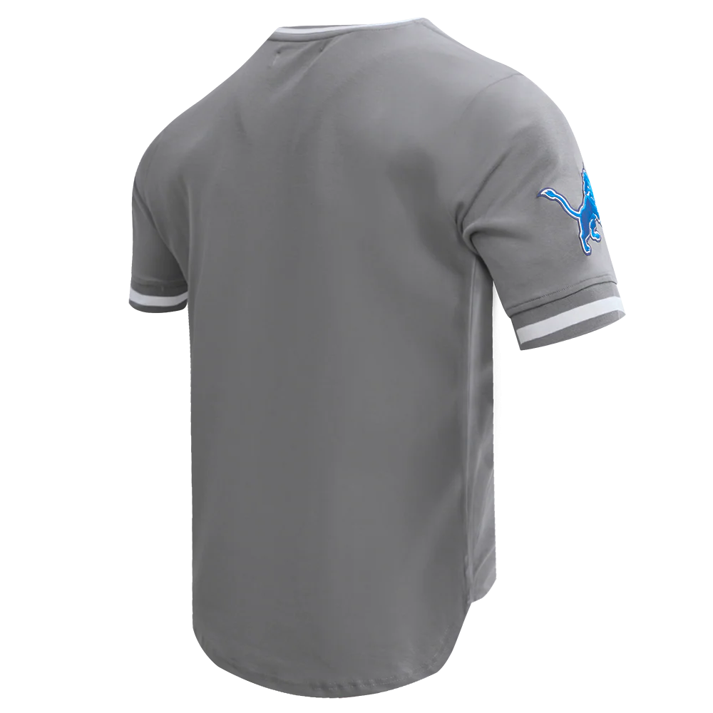 NFL DETROIT LIONS CLASSIC CHENILLE MEN'S DOUBLE KNIT TEE (GRAY) - Image 3