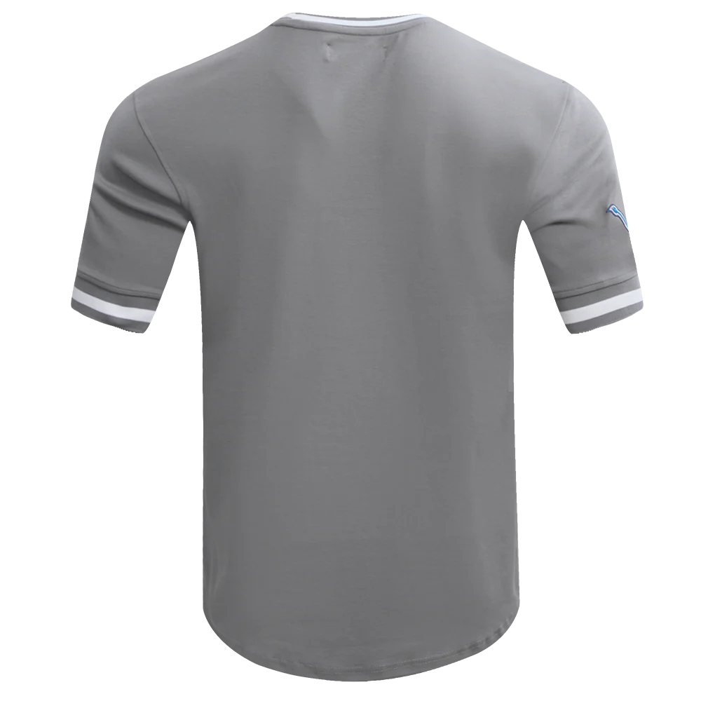 NFL DETROIT LIONS CLASSIC CHENILLE MEN'S DOUBLE KNIT TEE (GRAY) - Image 4