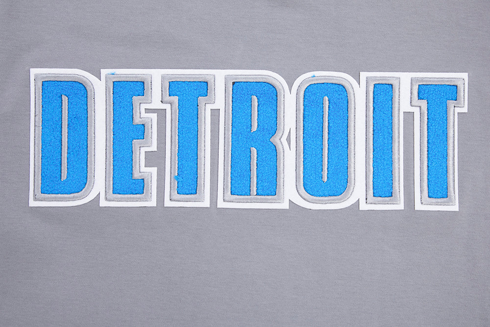 NFL DETROIT LIONS CLASSIC CHENILLE MEN'S DOUBLE KNIT TEE (GRAY) - Image 5