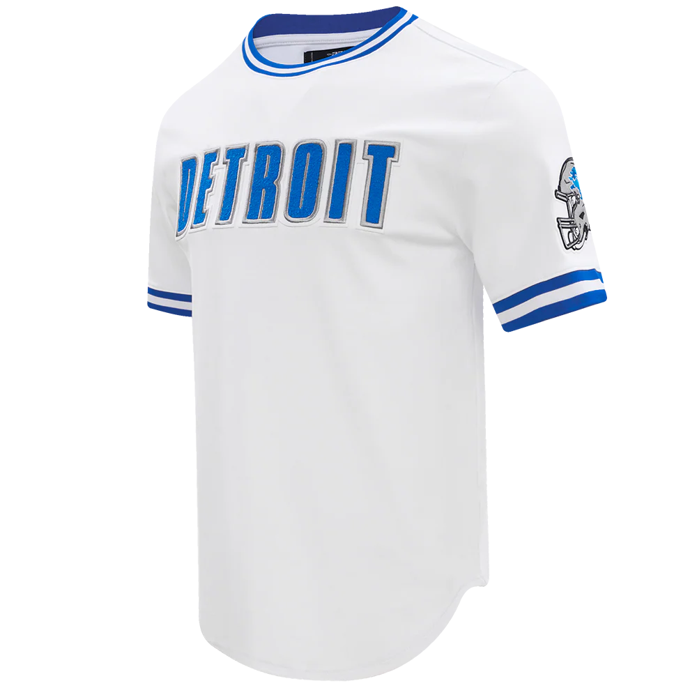 NFL DETROIT LIONS CLASSIC CHENILLE MEN'S DOUBLE KNIT TEE (WHITE) - Image 2
