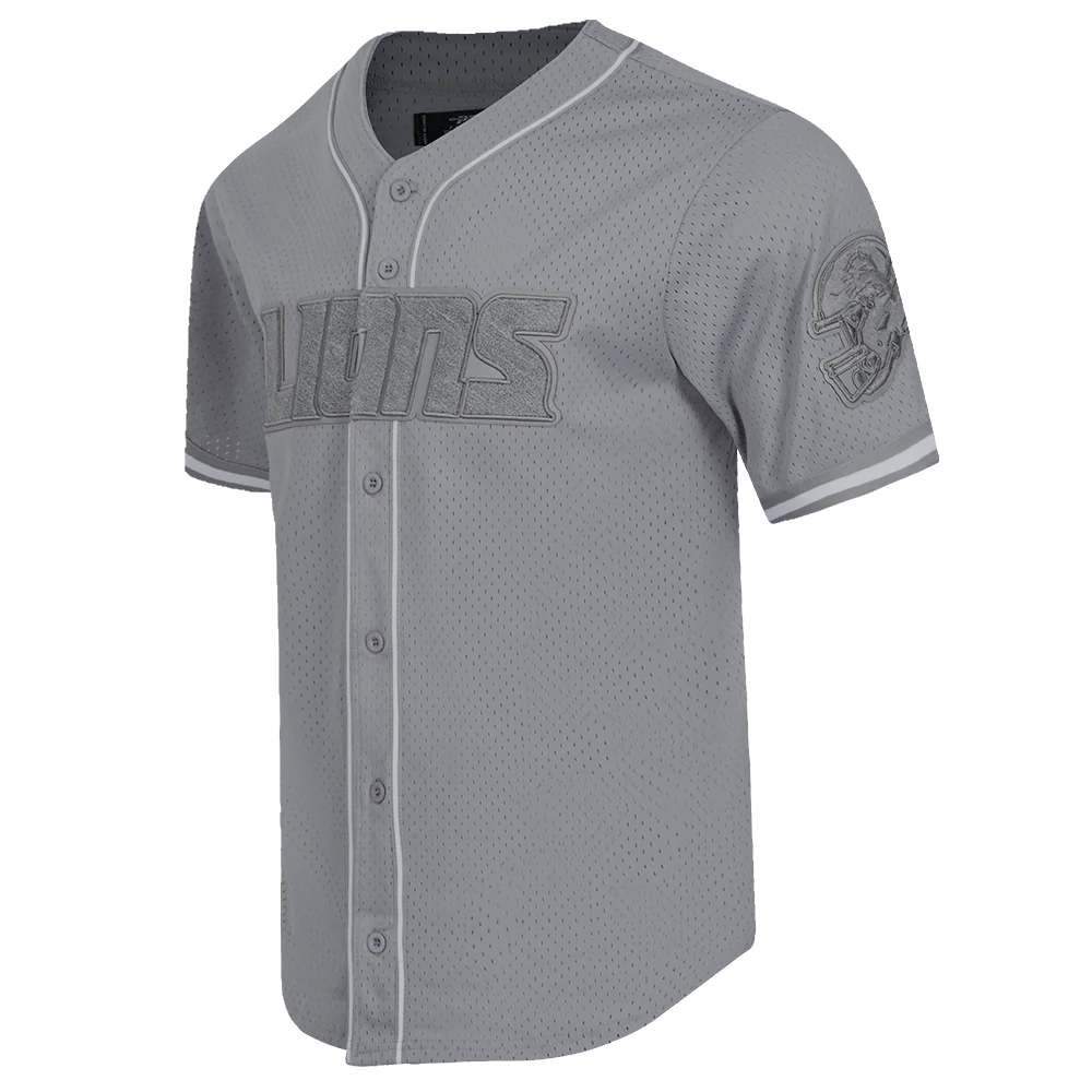 NFL DETROIT LIONS TRIPLE TONAL MESH BUTTON DOWN SHIRT (GRAY) - Image 2