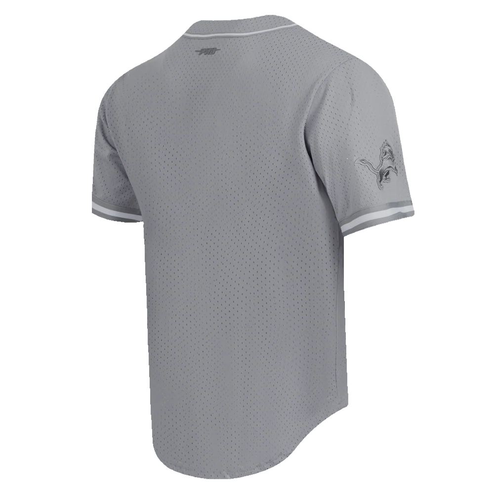 NFL DETROIT LIONS TRIPLE TONAL MESH BUTTON DOWN SHIRT (GRAY) - Image 4