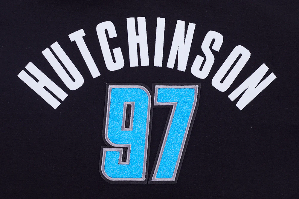 NFL DETROIT LIONS AIDAN HUTCHINSON #97 CLASSIC MEN'S SHORT SLEEVE PULLOVER HOODIE (BLACK) - Image 5