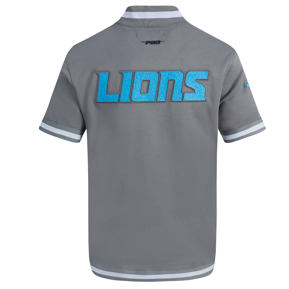 NFL DETROIT LIONS CLASSIC CHENILLE MEN'S BUTTON DOWN (GRAY) - Image 3