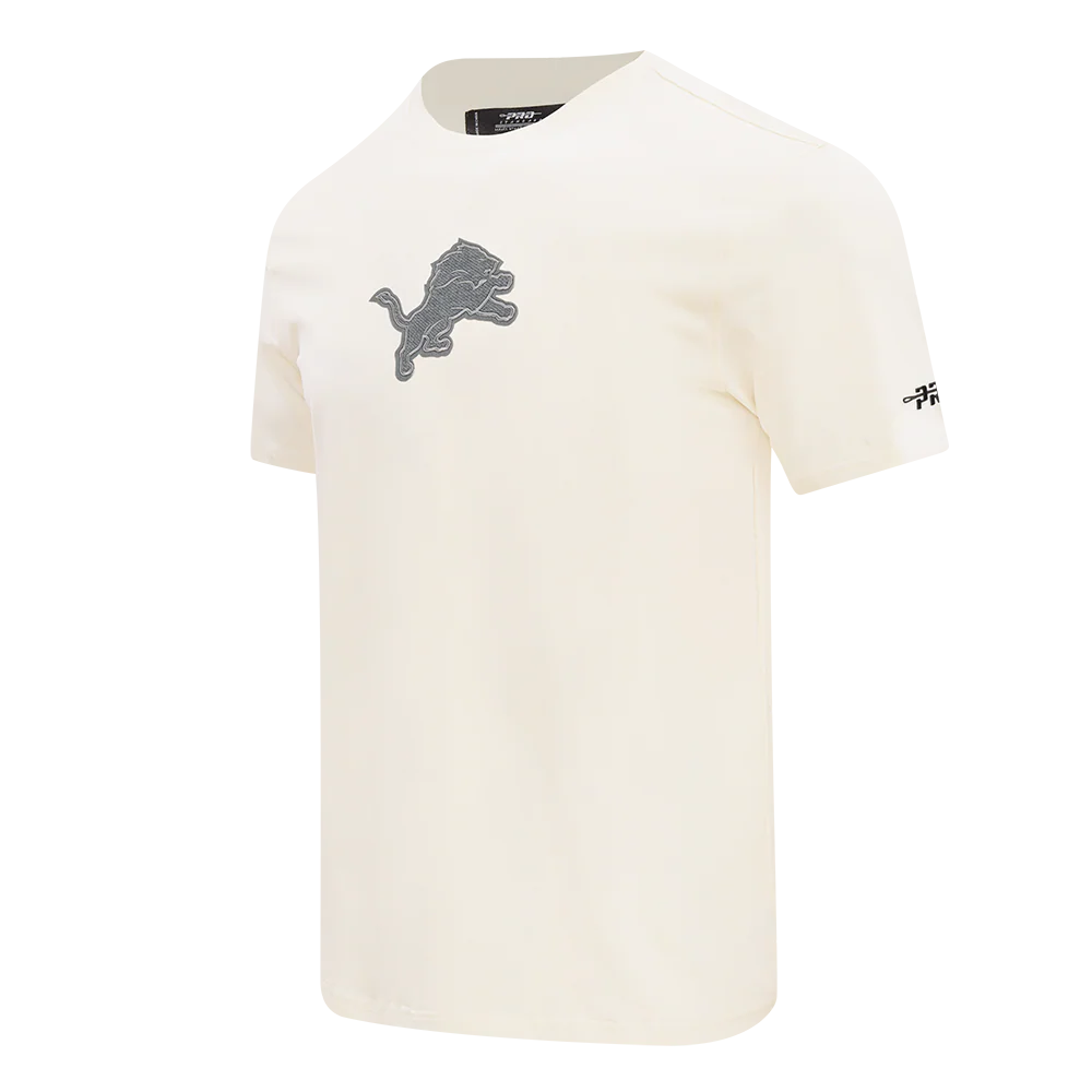 NFL DETROIT LIONS REVERSE FRENCH TERRY MEN'S COTTON JERSEY DROP SHOULDER TEE (EGGSHELL) - Image 2