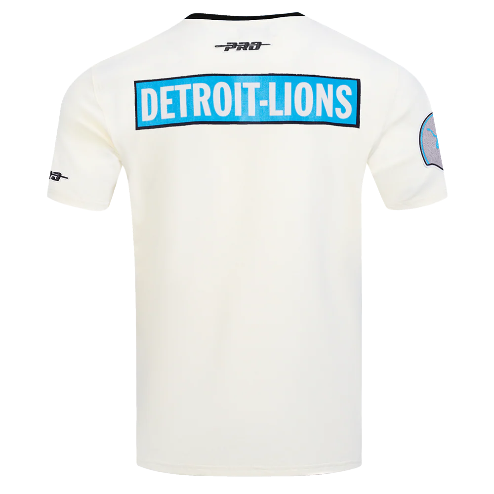 NFL DETROIT LIONS RETRO CASCADE MEN'S RINGER TEE (EGGSHELL/ BLACK) - Image 3