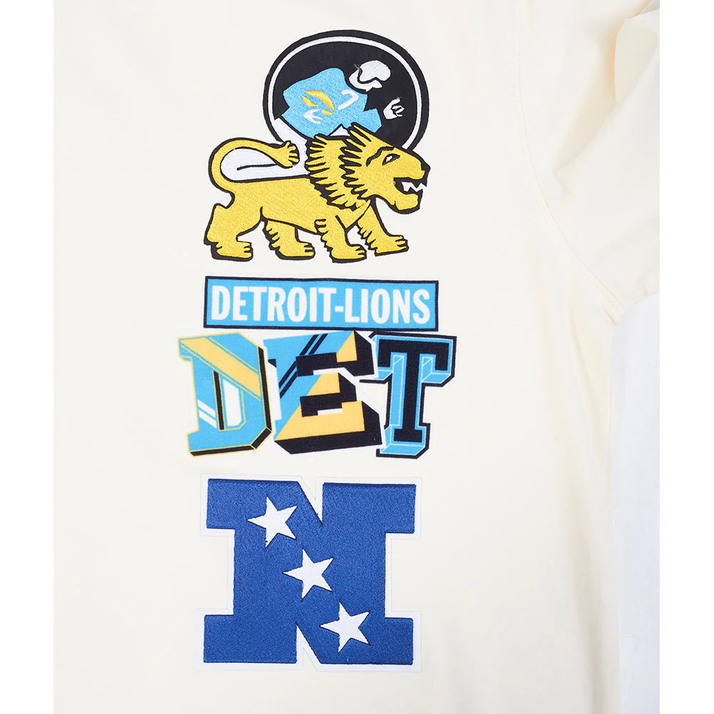 NFL DETROIT LIONS RETRO CASCADE MEN'S RINGER TEE (EGGSHELL/ BLACK) - Image 6