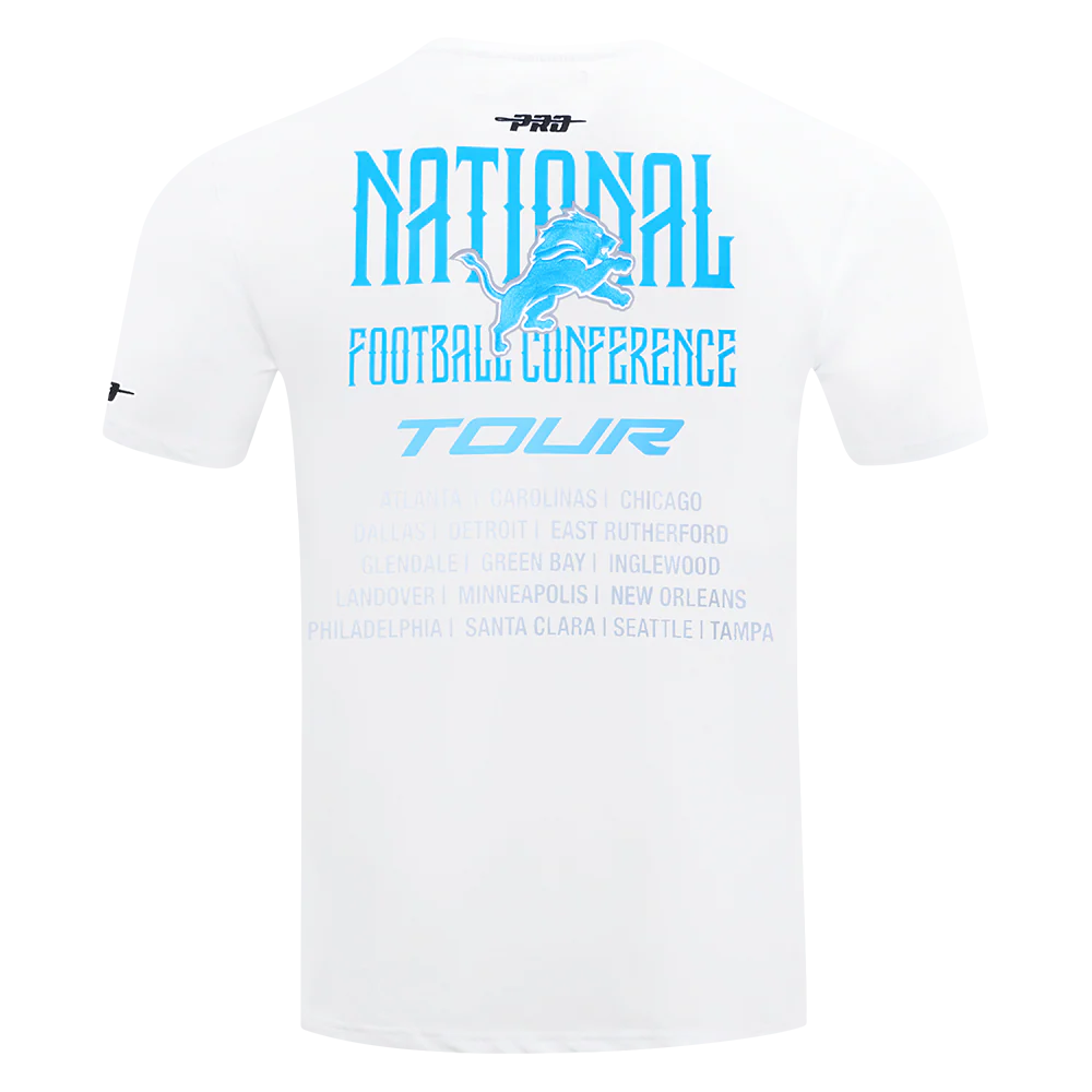 NFL DETROIT LIONS CITY TOUR 2.0 MEN'S COTTON JERSEY DROP SHOULDER TEE (WHITE) - Image 3
