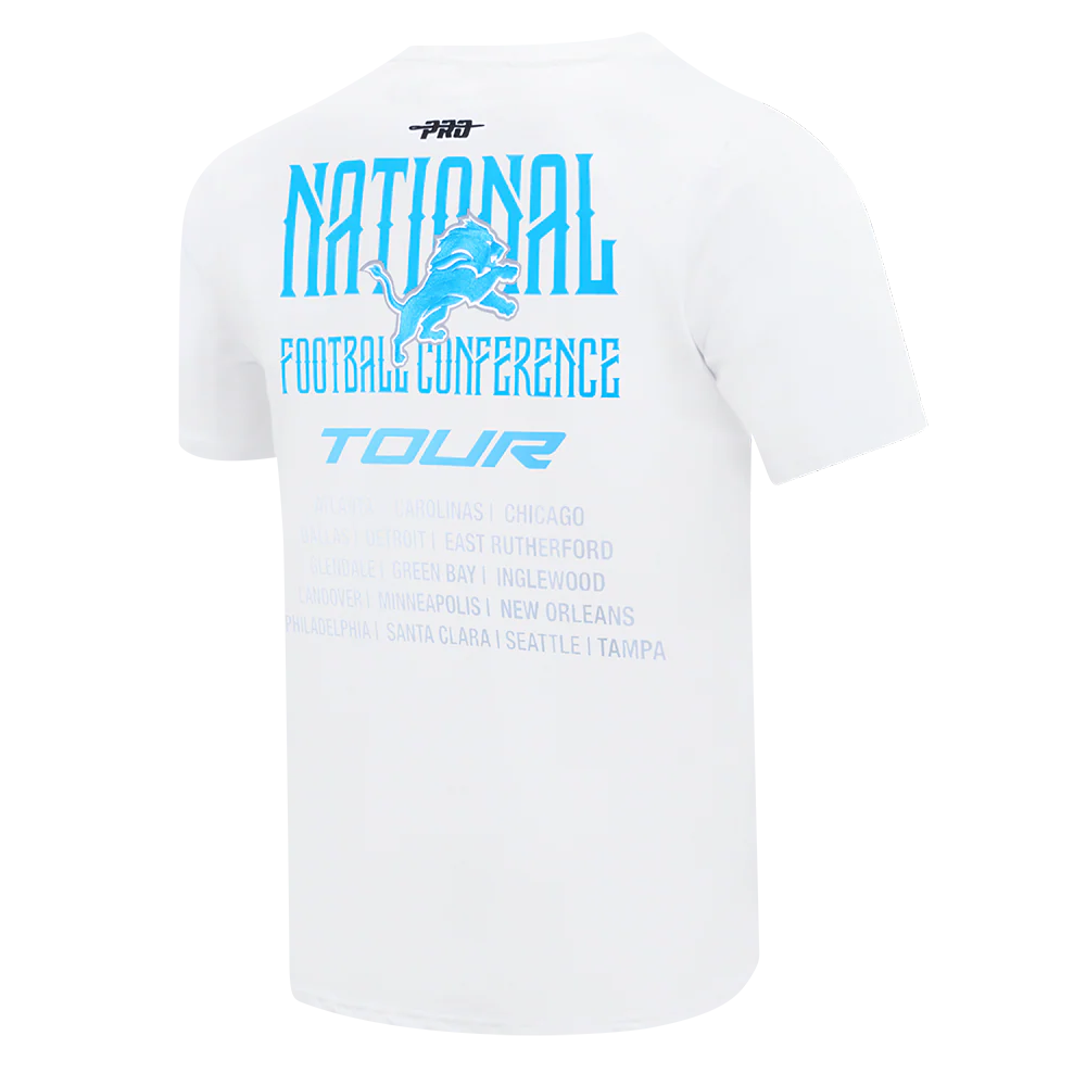 NFL DETROIT LIONS CITY TOUR 2.0 MEN'S COTTON JERSEY DROP SHOULDER TEE (WHITE) - Image 4