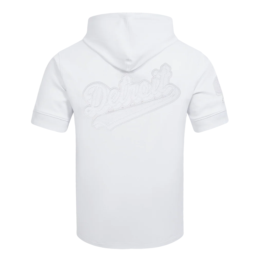 NFL DETROIT LIONS WHITE OUT MEN'S SHORT SLEEVE PULLOVER HOODIE (WHITE) - Image 3
