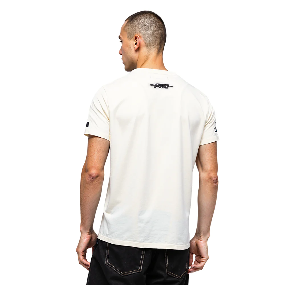NFL DETROIT LIONS REBEL ATHLETICS STACKED LOGO MEN'S SJ TEE (EGGSHELL) - Image 2