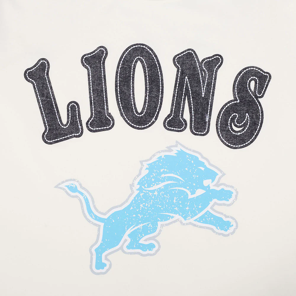 NFL DETROIT LIONS REBEL ATHLETICS STACKED LOGO MEN'S SJ TEE (EGGSHELL) - Image 8
