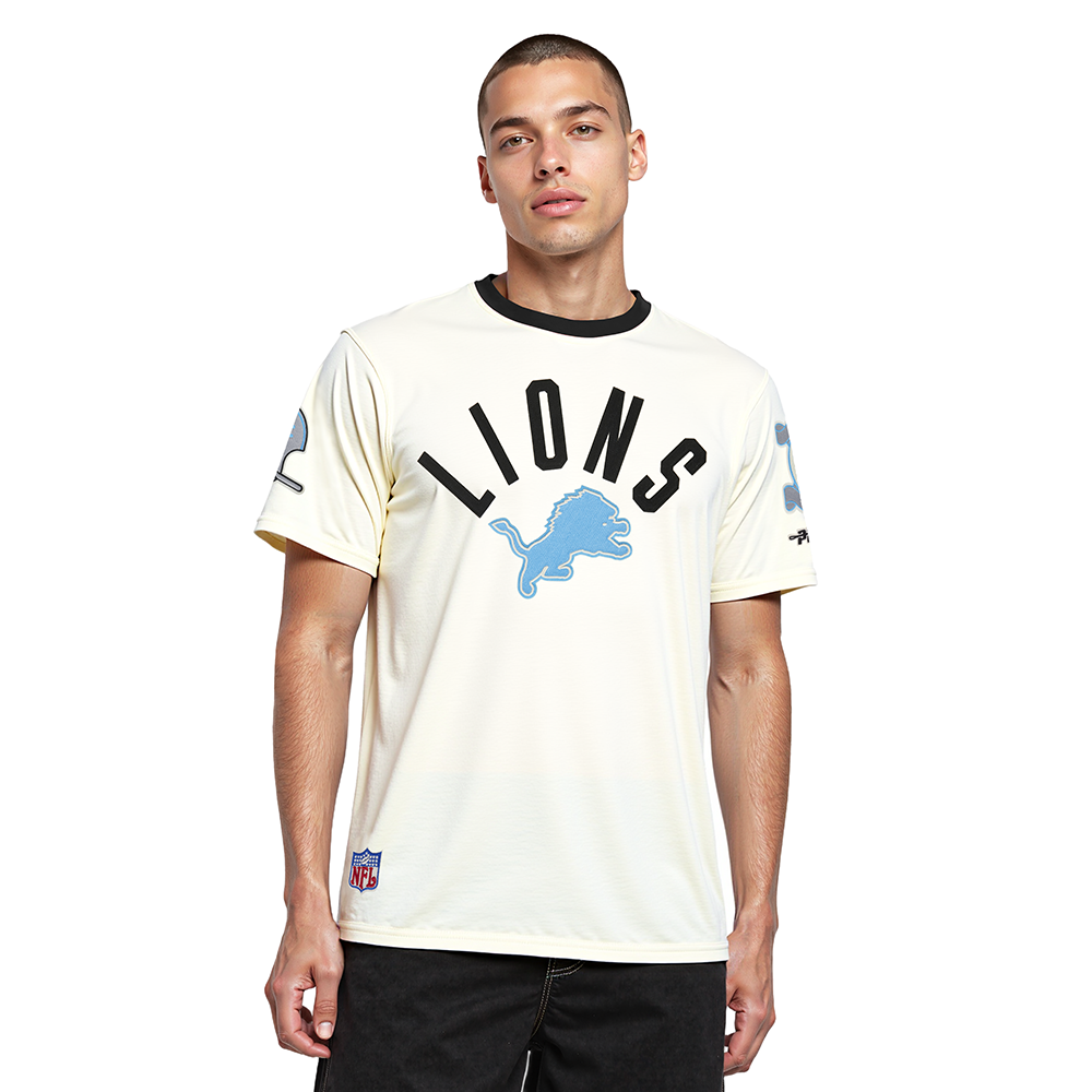 NFL DETROIT LIONS MODERN ORIGINALS MEN'S RINGER TEE (EGGSHELL/ BLACK)