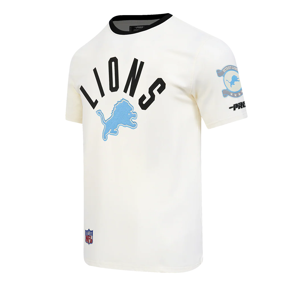 NFL DETROIT LIONS MODERN ORIGINALS MEN'S RINGER TEE (EGGSHELL/ BLACK) - Image 3
