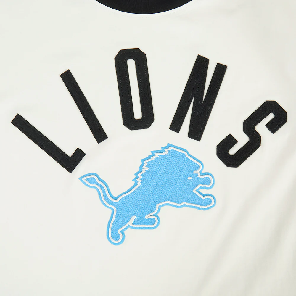 NFL DETROIT LIONS MODERN ORIGINALS MEN'S RINGER TEE (EGGSHELL/ BLACK) - Image 7