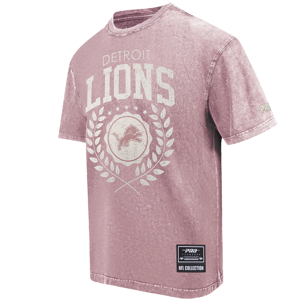 NFL DETROIT LIONS STREET TEAM MEN'S CJ DROP SHOULDER ENZYME WASH TEE (WASHED MAUVE) - Image 3