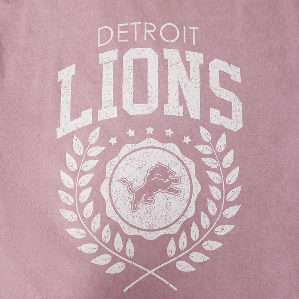 NFL DETROIT LIONS STREET TEAM MEN'S CJ DROP SHOULDER ENZYME WASH TEE (WASHED MAUVE) - Image 5