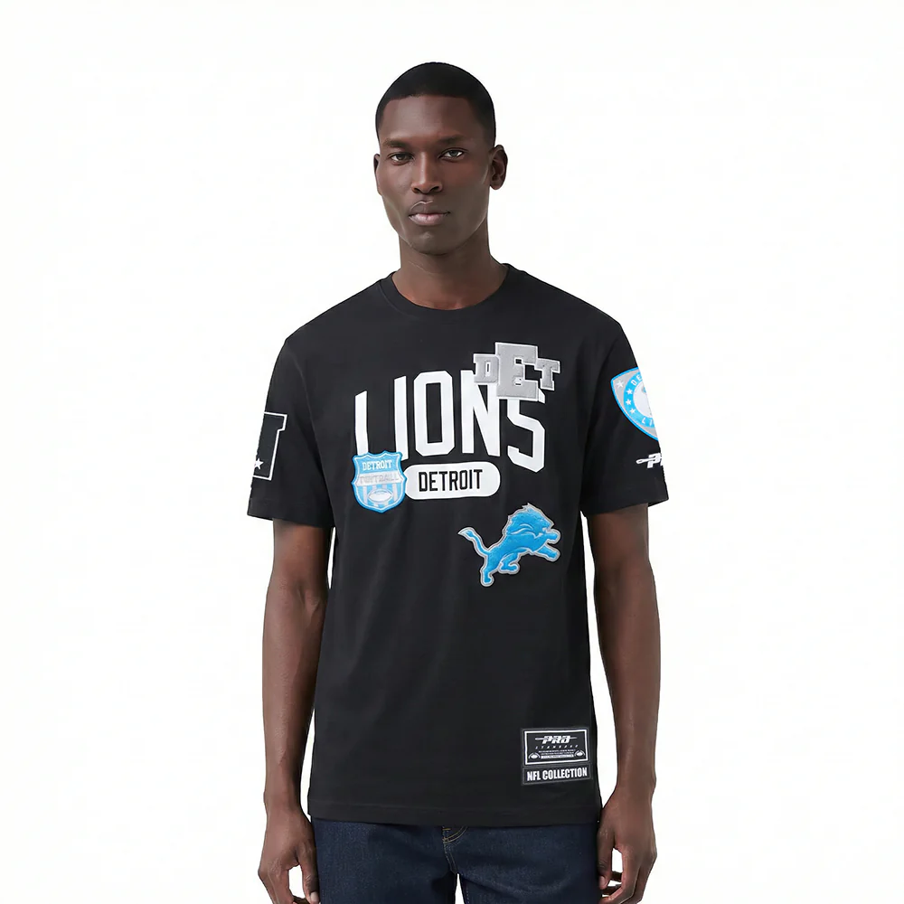 NFL DETROIT LIONS LETTERMAN MEN'S S/S TEE (BLACK)