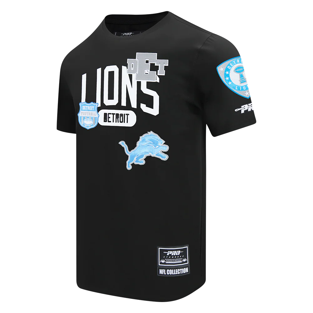 NFL DETROIT LIONS LETTERMAN MEN'S S/S TEE (BLACK) - Image 3