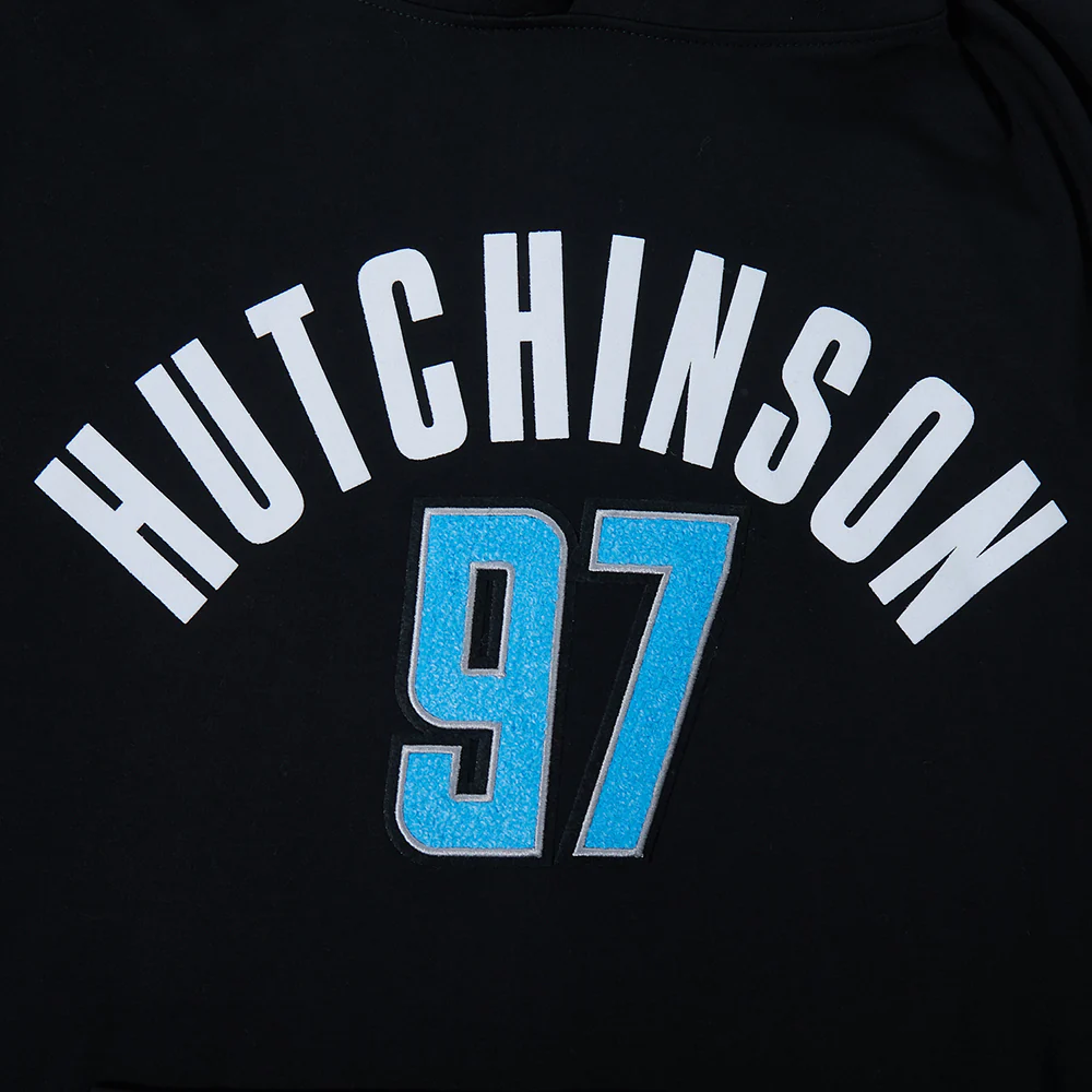 NFL DETROIT LIONS AIDAN HUTCHINSON #97 CLASSIC PNN MEN'S SS PO HOODI (BLACK) - Image 7