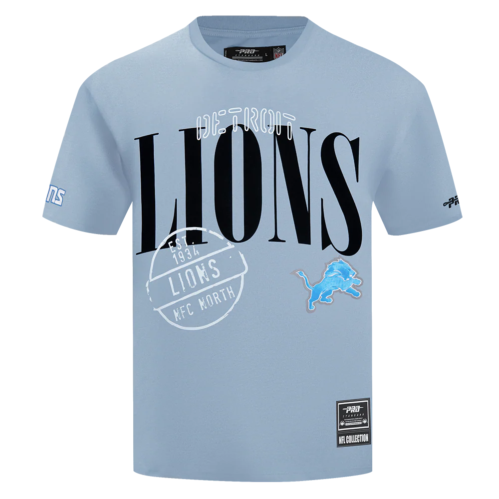 NFL DETROIT LIONS STAMPED MEN'S S/S TEE (DUSTY BLUE) - Image 3