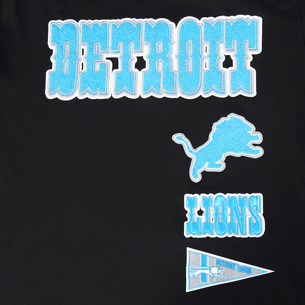 NFL DETROIT LIONS RETRO CLASSIC MEN'S STRIPED TEE (BLACK) - Image 5