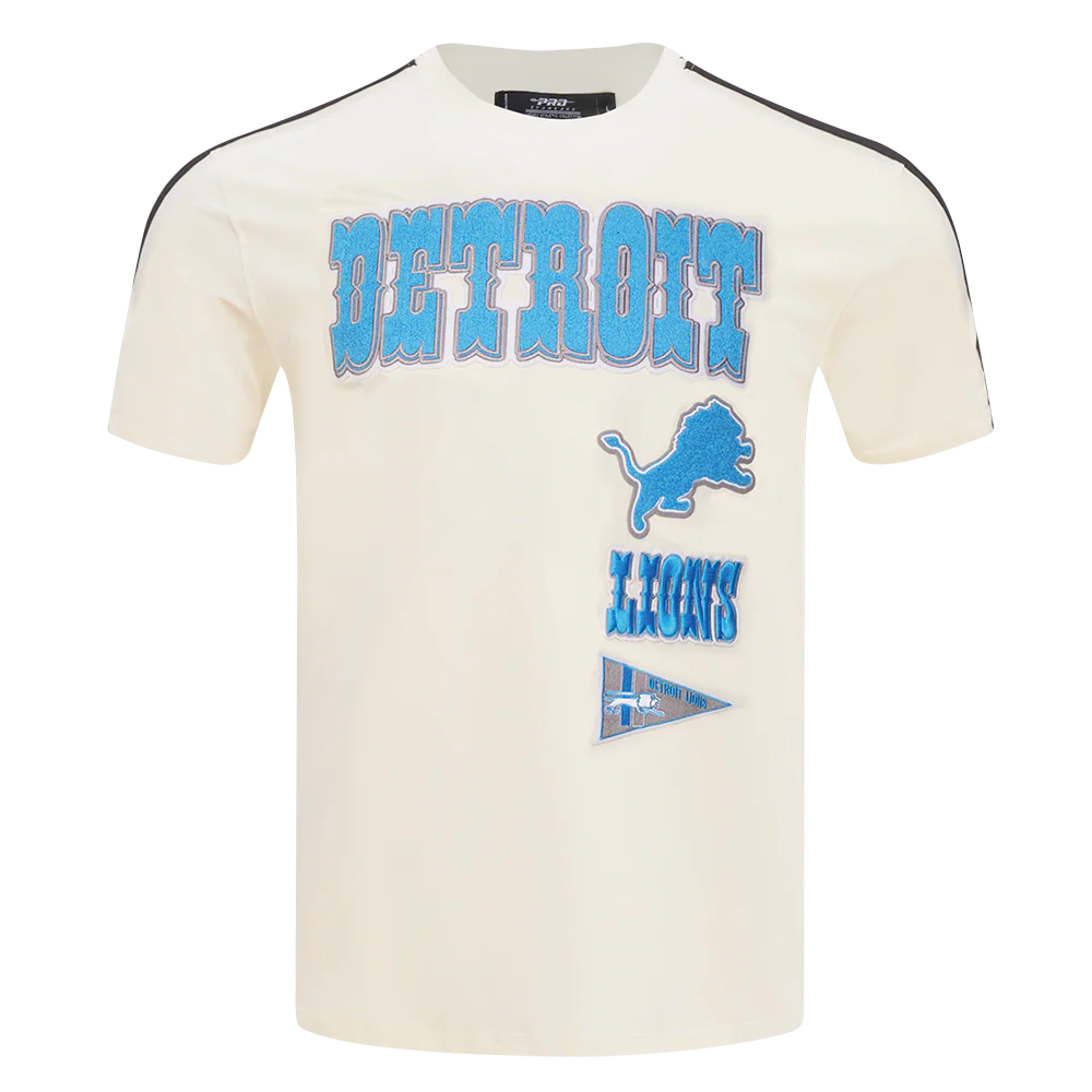 NFL DETROIT LIONS RETRO CLASSIC MEN'S STRIPED TEE (EGGSHELL/ BLACK)