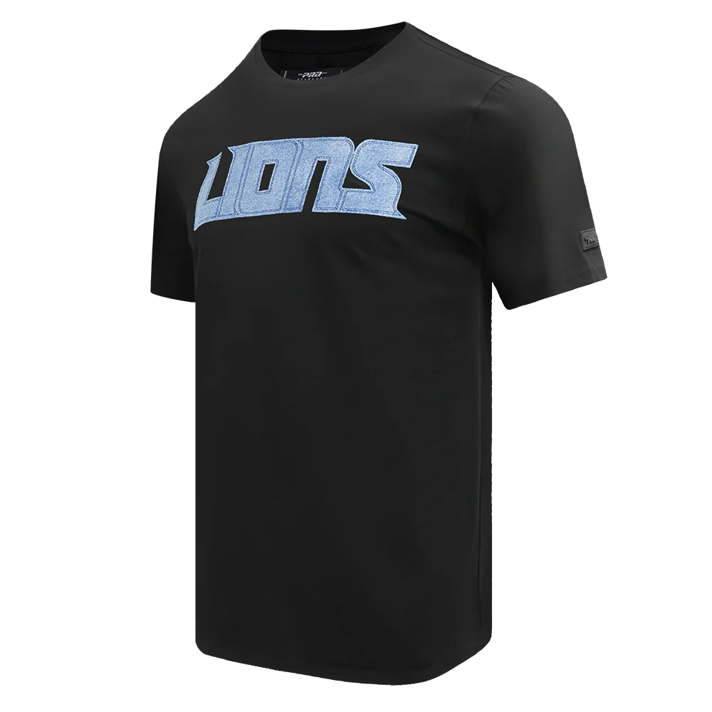 NFL DETROIT LIONS VARSITY BLUES MEN'S TEE (BLACK) - Image 2