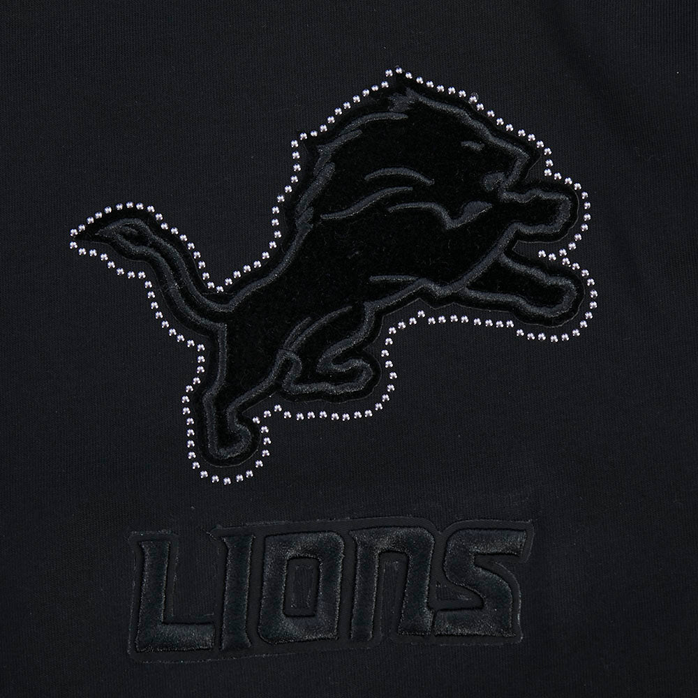 NFL DETROIT LIONS BLACKOUT MEN'S DROP SHOULDER LS TEE (BLACK) - Image 7