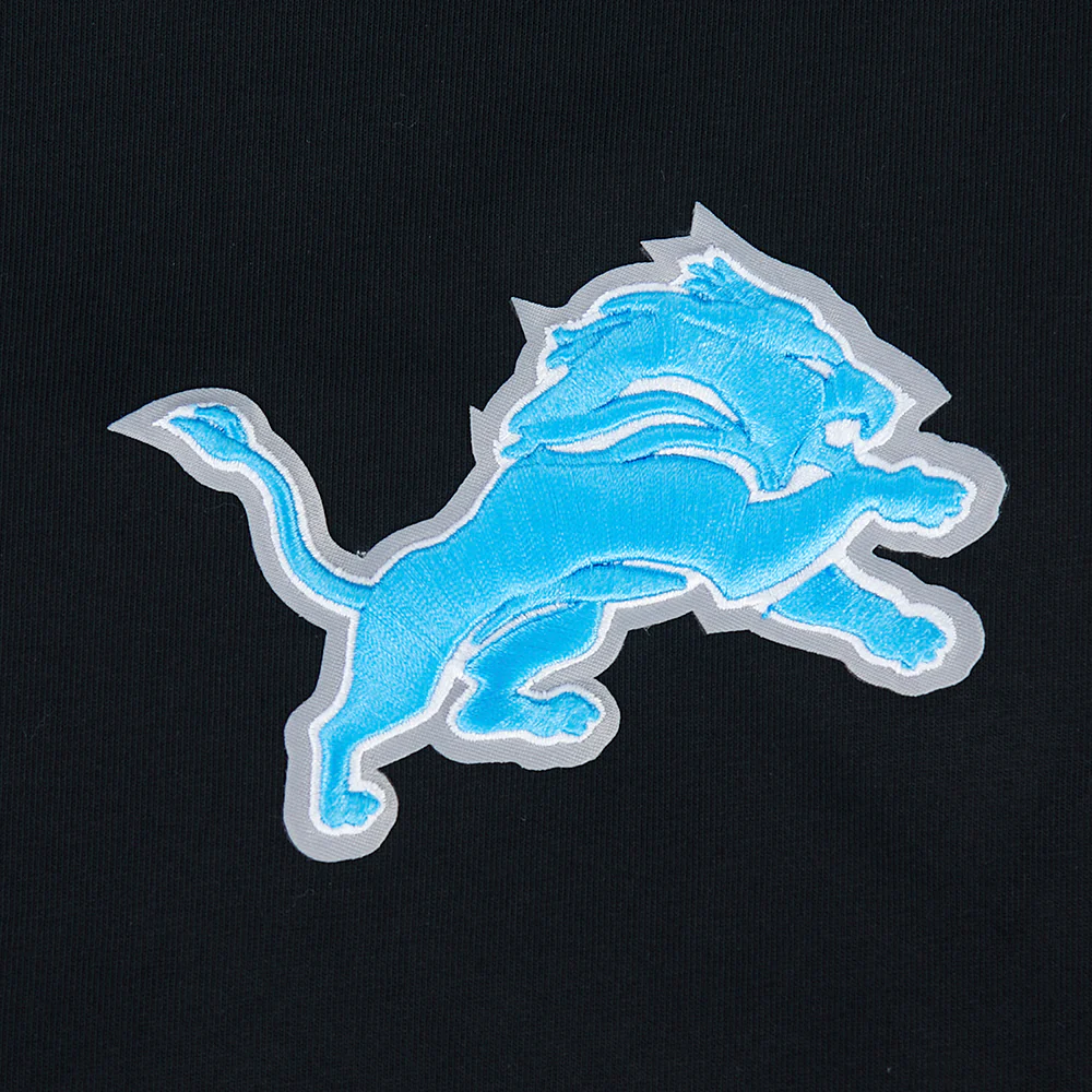 NFL DETROIT LIONS LIVING LARGE MEN'S DROP SHOULDER LS TEE (BLACK) - Image 6