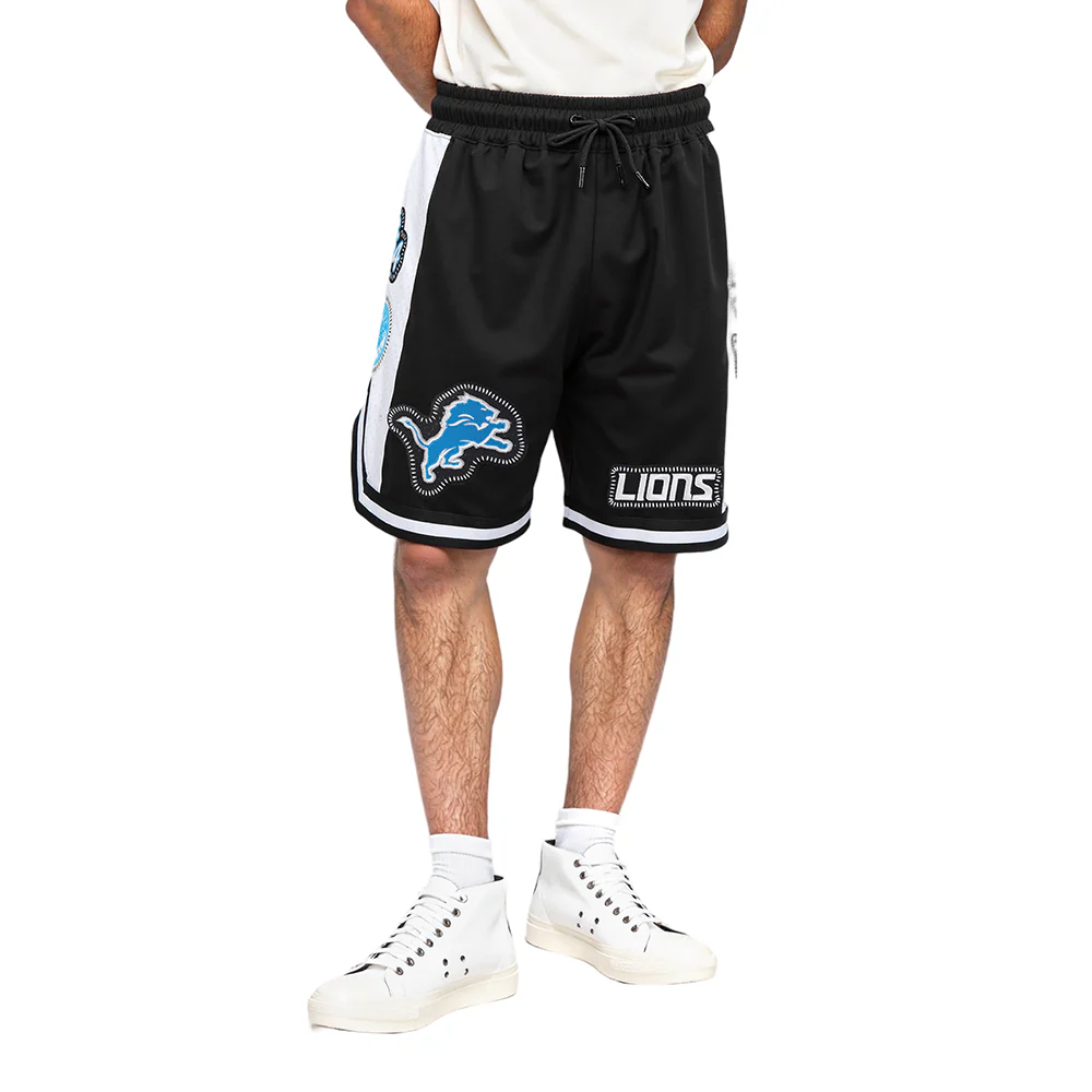 NFL DETROIT LIONS DIY PICK STITCH MEN'S DOUBLE KNIT 2.0 SHORT (BLACK) - Image 9