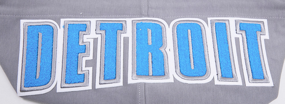 NFL DETROIT LIONS CLASSIC CHENILLE MEN'S DOUBLE KNIT PULLOVER HOODIE (GRAY) - Image 8