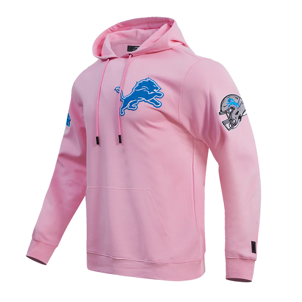 NFL DETROIT LIONS CLASSIC CHENILLE MEN'S PULLOVER HOODIE (PINK) - Image 2