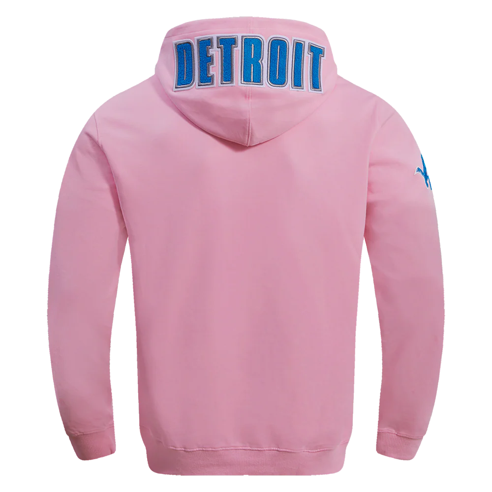 NFL DETROIT LIONS CLASSIC CHENILLE MEN'S PULLOVER HOODIE (PINK) - Image 3