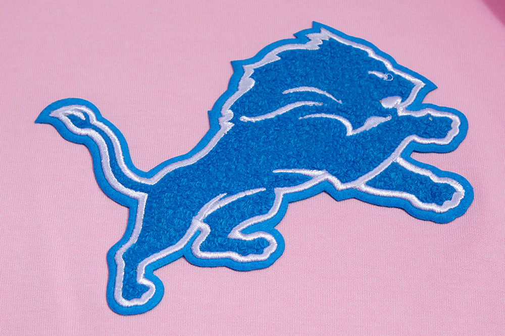 NFL DETROIT LIONS CLASSIC CHENILLE MEN'S PULLOVER HOODIE (PINK) - Image 5