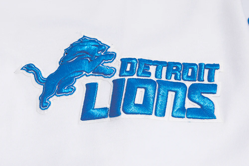 NFL DETROIT LIONS CLASSIC CHENILLE MEN'S DOUBLE KNIT PULLOVER HOODIE (WHITE) - Image 6