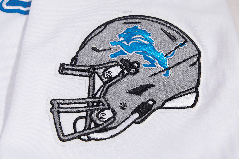 NFL DETROIT LIONS CLASSIC CHENILLE MEN'S DOUBLE KNIT PULLOVER HOODIE (WHITE) - Image 7