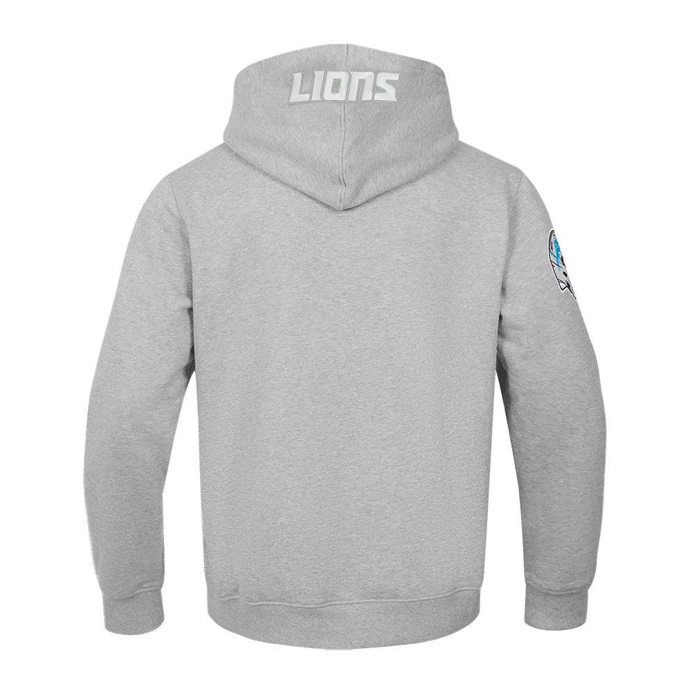 NFL DETROIT LIONS OLD ENGLISH MEN'S PULLOVER HOODIE (HEATHER GREY) - Image 3