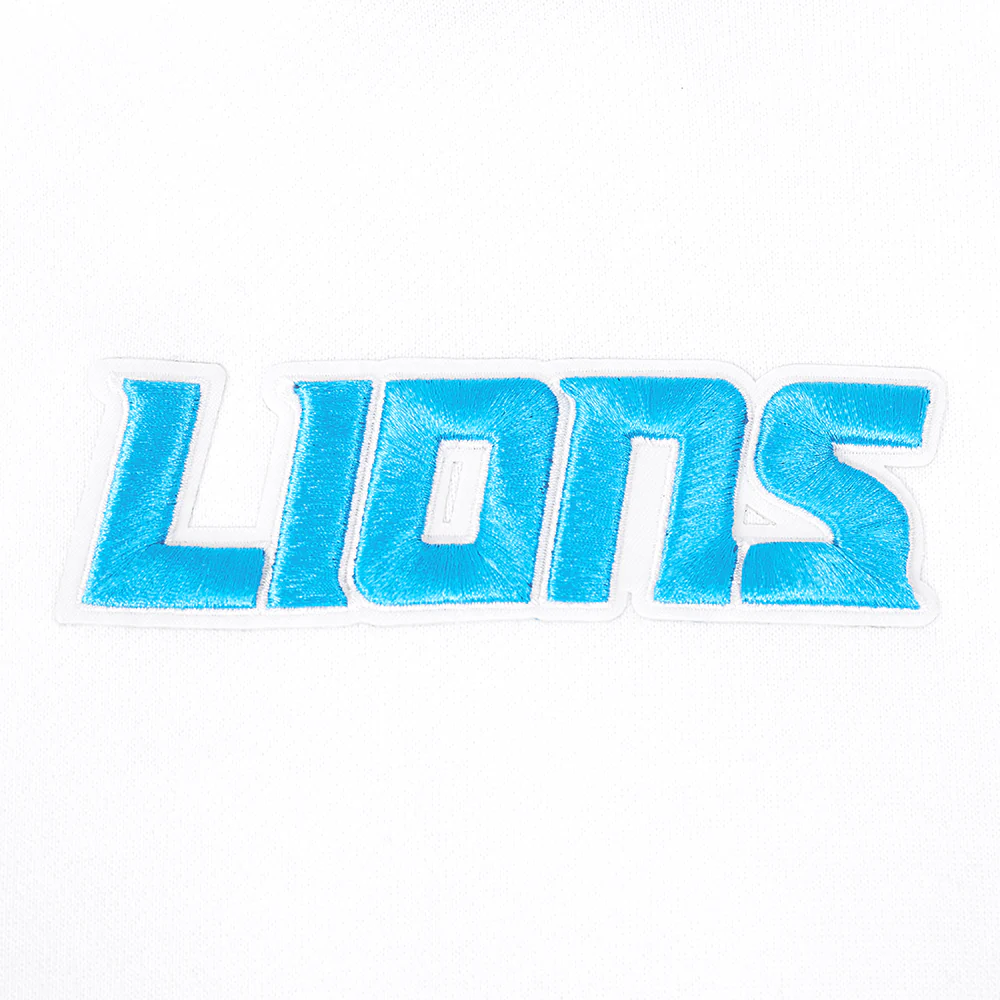 NFL DETROIT LIONS WINGSPAN MEN'S DROP SHOULDER FLC PO HOODIE (WHITE) - Image 7