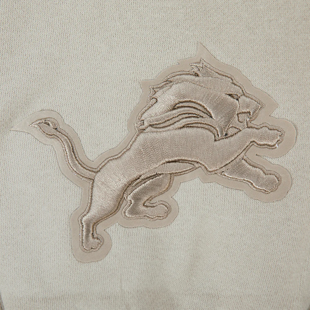 NFL DETROIT LIONS WINGSPAN MEN'S DROP SHOULDER FLEECE CREWNECK (TAUPE) - Image 7