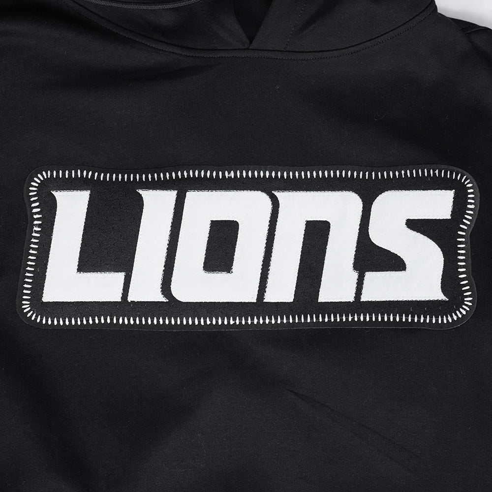 NFL DETROIT LIONS DIY PICK STITCH MEN'S DOUBLE KNIT PULLOVER HOODIE (BLACK) - Image 5