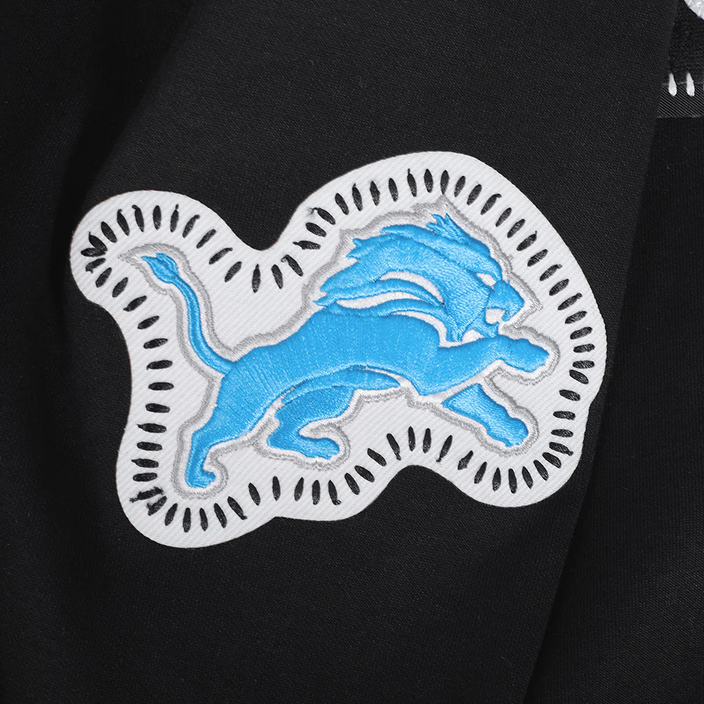 NFL DETROIT LIONS DIY PICK STITCH MEN'S DOUBLE KNIT PULLOVER HOODIE (BLACK) - Image 7