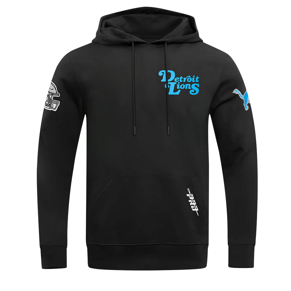 NFL DETROIT LIONS SOUVENIR MEN'S FLEECE PULLOVER HOODIE (BLACK) - Image 3