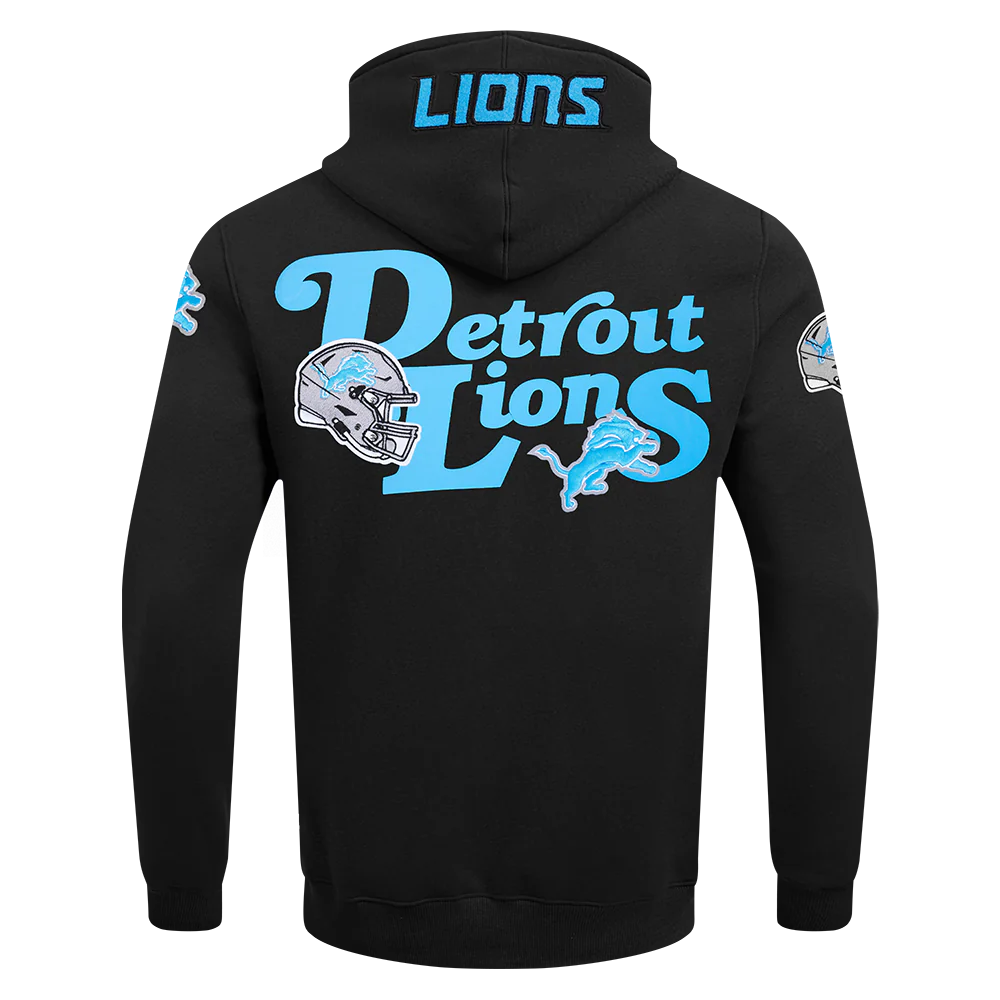 NFL DETROIT LIONS SOUVENIR MEN'S FLEECE PULLOVER HOODIE (BLACK) - Image 7