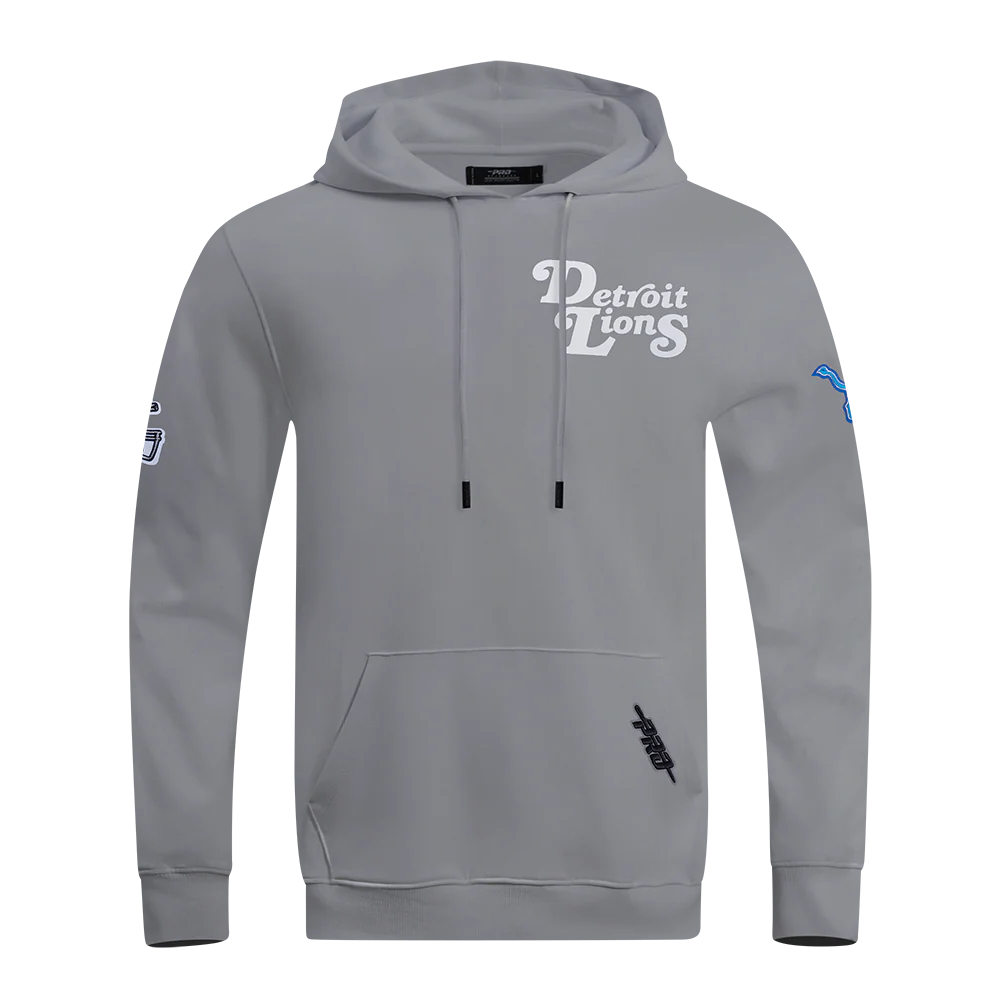 NFL DETROIT LIONS SOUVENIR MEN'S FLEECE PULLOVER HOODIE (GRAY) - Image 5