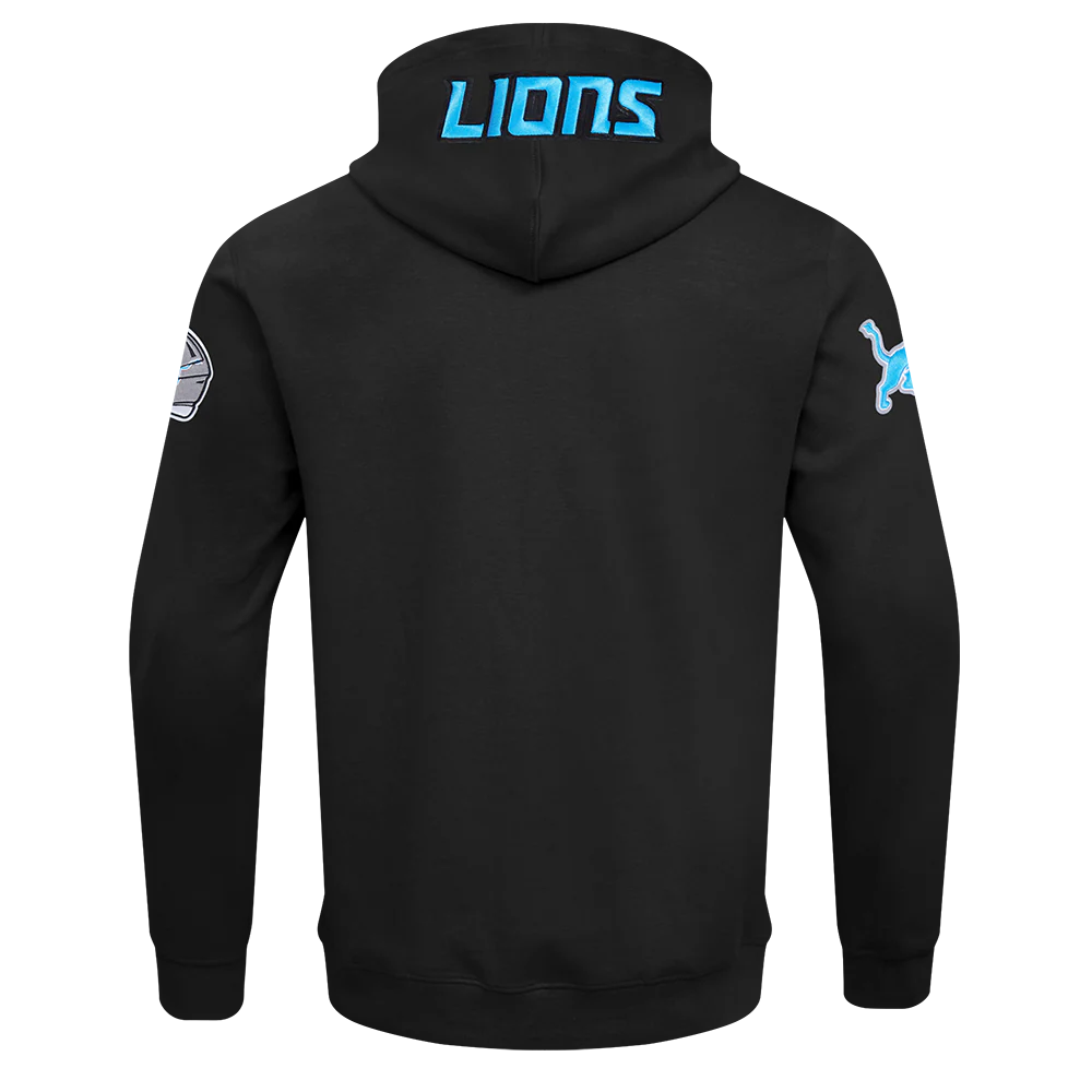 NFL DETROIT LIONS CLASSIC WIND SUIT MEN'S WOVEN FULL ZIP PULLOVER HOODIE (BLACK) - Image 3